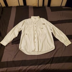Columbia White Men's Size Medium Long Sleeve Collared Buttondown Shirt